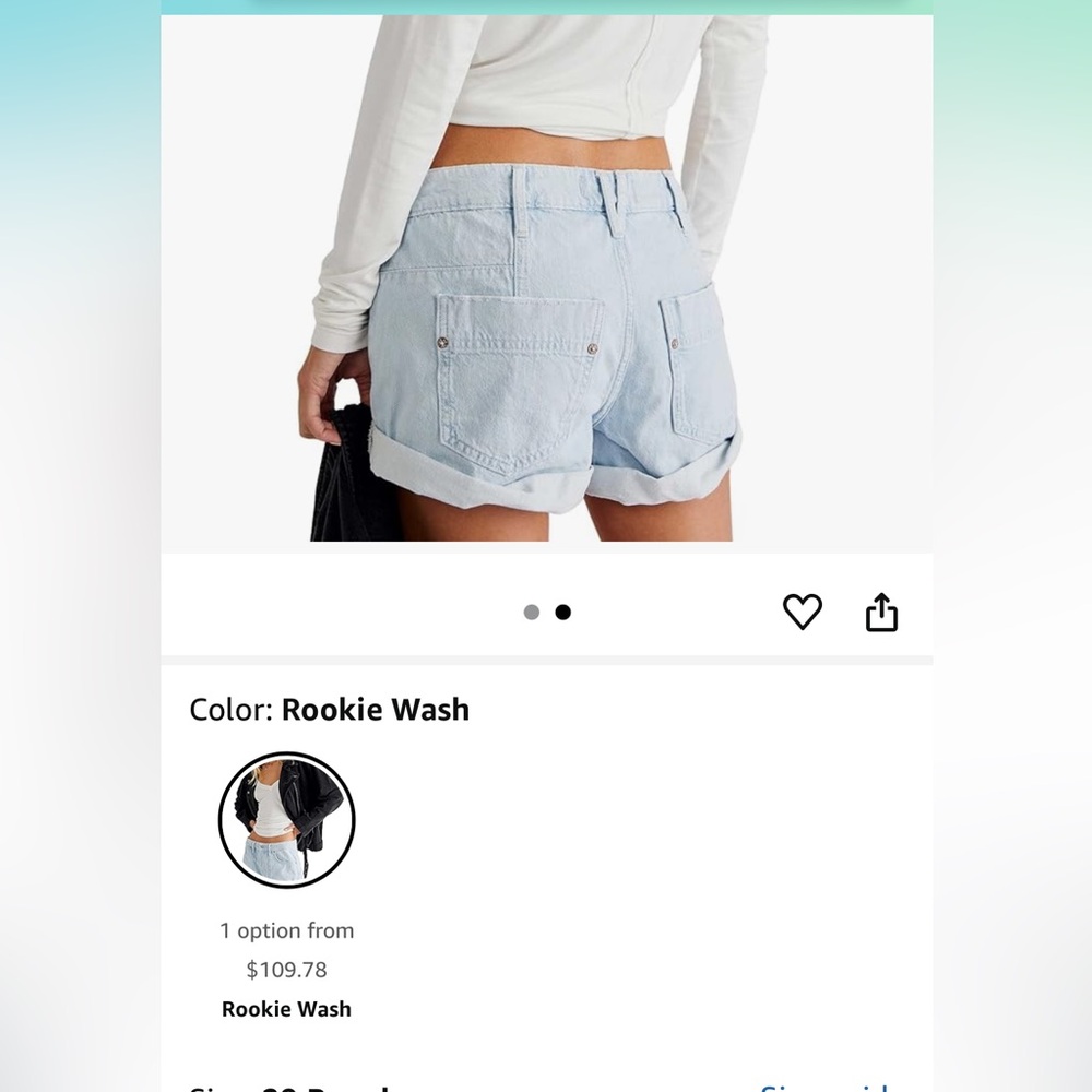 Free People shorts worn once size 29